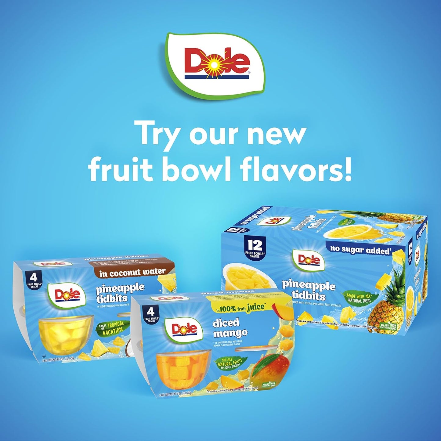 Dole Diced Peaches in 100% Juice - Dole Fruit Bowls Snacks - 4 oz Fruit Bowls - 12 Pack